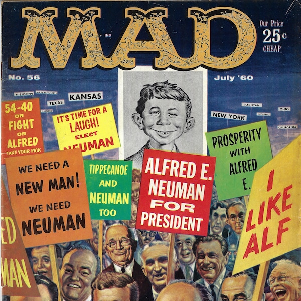 MAD Magazine, Humor, Comic Book, EC Comics, No 56, July 1960