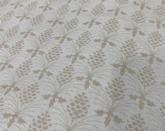 COTTON , Pinecone and Holly Neutral Color scheme, 100% Quilting Cotton, Sold by the half yard