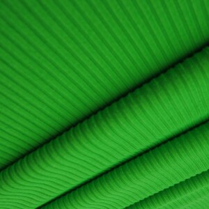 YUMMY RIB 4x2 in Spring Green, Polyester Spandex Rib Knit, Bright Green Rib Knit, Sold by the half yard