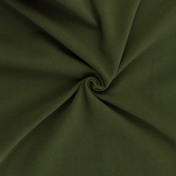 DOUBLE BRUSHED POLY, Solid Olive Green, Brushed Polyester Knit, Olive Brushed Poly, Solid Green Double Brushed Poly, Sold by the half yard