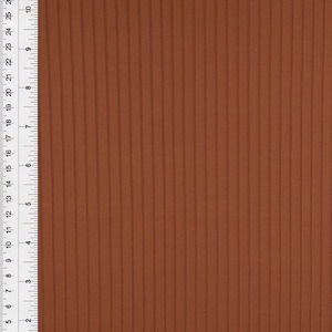 YUMMY RIB 8x3 in New Rust, Polyester Spandex Rib Knit, Dark Brown Red Orange Rib Knit, Sold by the half yard
