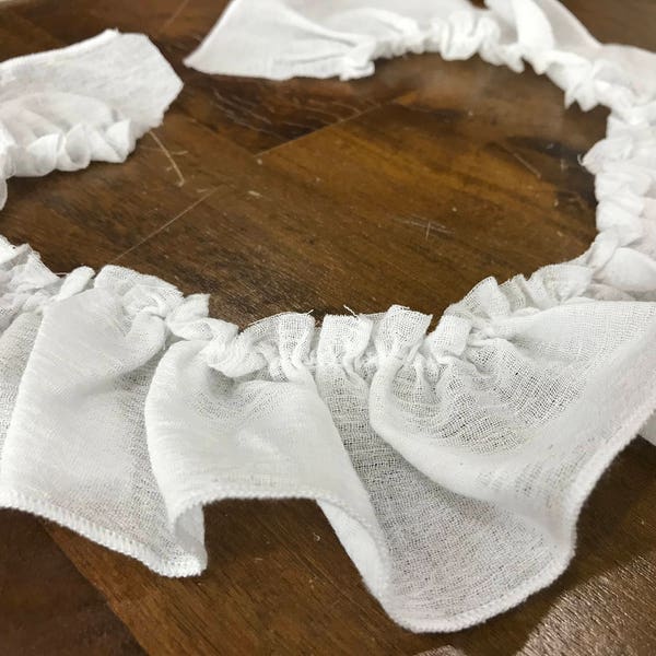 TRIM Custom White Ruffle Gauze Trim, 3" Trim, White Guaze Ruffle Trim, OOAK, One of a Kind, Sold by the yard