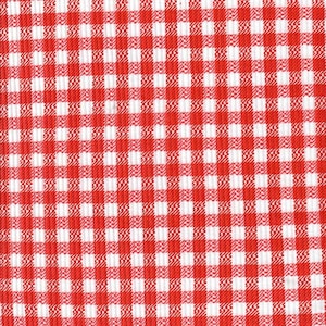 YUMMY RIB 4x2 Red and White Check Gingham 1/2" Squares Polyester Spandex Rib Knit, Floral Rib Knit, Sold by the half yard