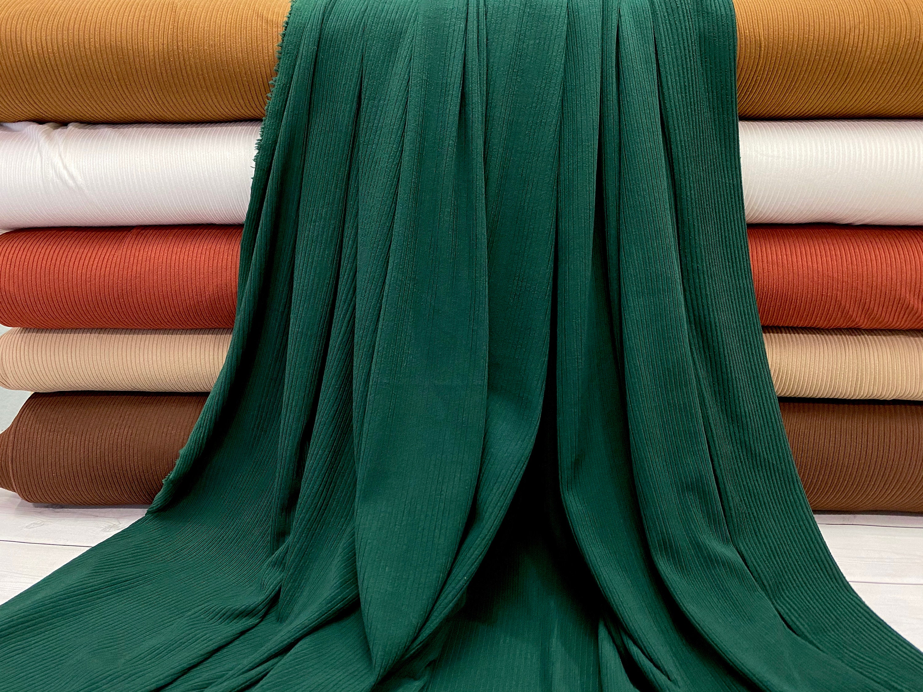 YUMMY RIB 4x2 in Hunter Green, Polyester Spandex Rib Knit, Dark Green…