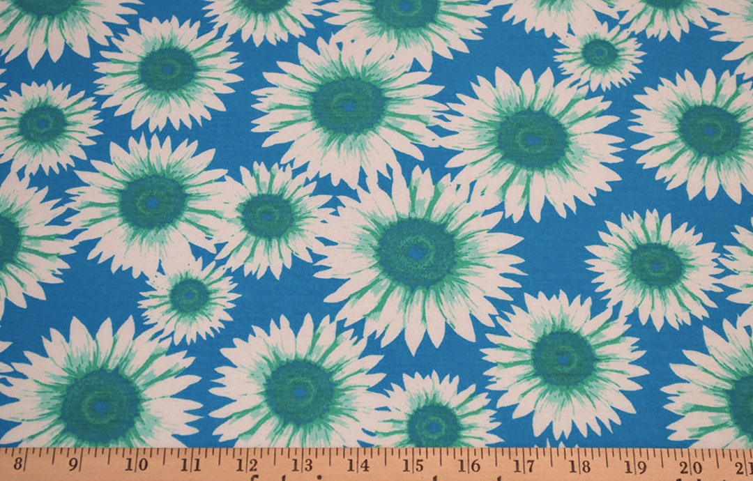 Likes 'n' Wants Sunflower Print Poly Cotton Fabric by The 5, 10, 15 and 20 Yard Increment, Size: 10 Yards