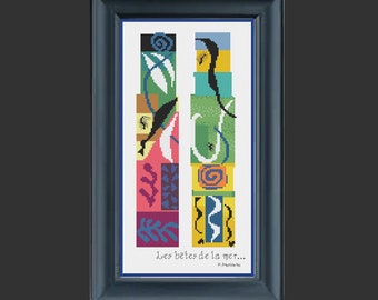 Matisse: Beasts of the Sea/Les bêtes de la mer (1950) Cross Stitch Pattern