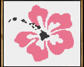 Hawaiian Hibiscus Cross Stitch Pattern