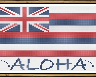 Hawaiian Flag - Aloha Cross Stitch Pattern