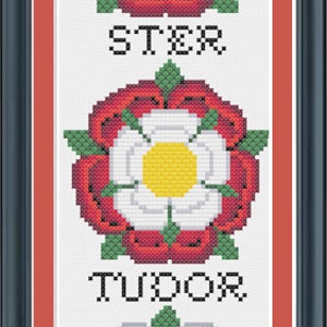 Tudor Rose & War of the Roses Cross Stitch Bell Pull image 2
