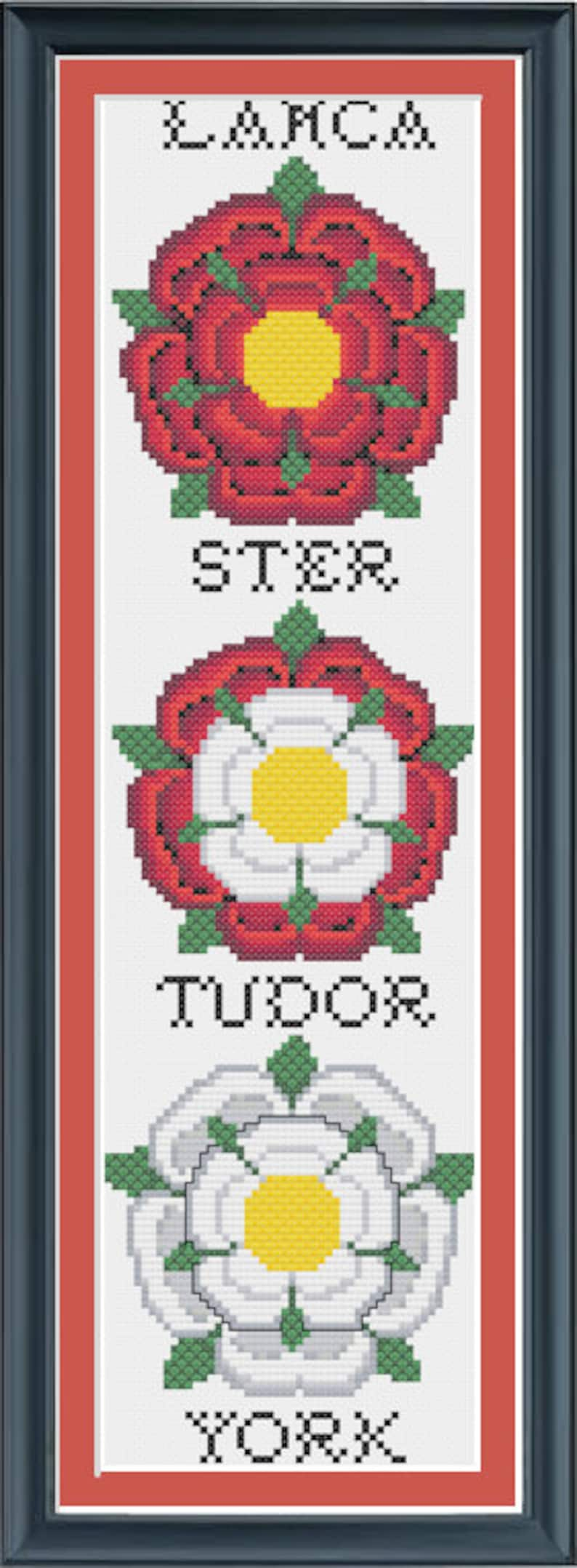 Tudor Rose & War of the Roses Cross Stitch Bell Pull image 2