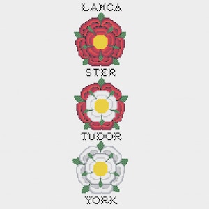 Tudor Rose & War of the Roses Cross Stitch Bell Pull image 1