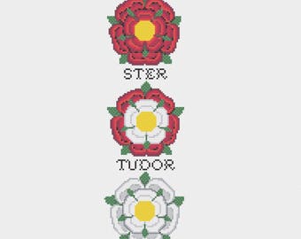 Tudor Rose & War of the Roses Cross Stitch Bell Pull