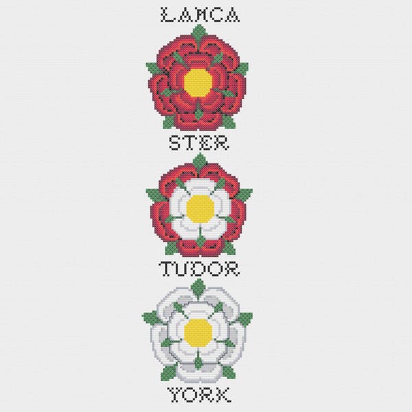 Tudor Rose & War of the Roses Cross Stitch Bell Pull