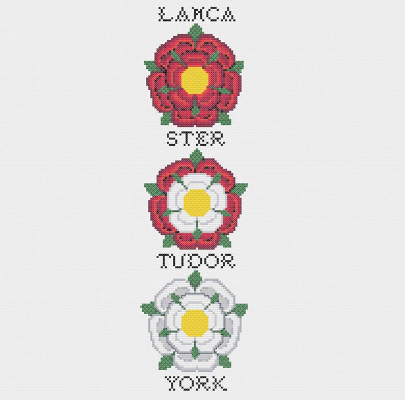 Tudor Rose & War of the Roses Cross Stitch Bell Pull image 1