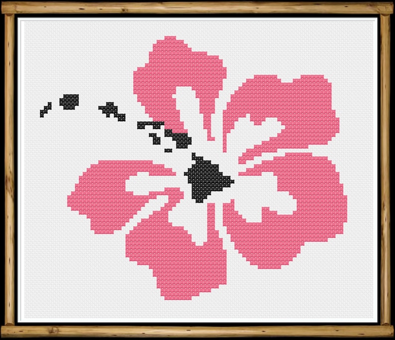 Hawaiian Hibiscus Cross Stitch Pattern Etsy