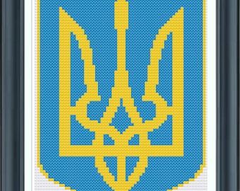 Tryzub - Ukrainian National State Emblem Cross Stitch