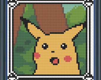Surprised Pikachu Cross Stitch Pattern