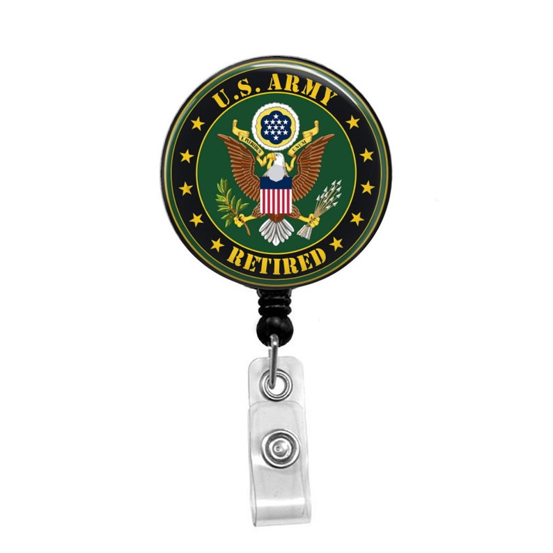 Army USA Retired Retractable Badge Holder Badge Reel Etsy