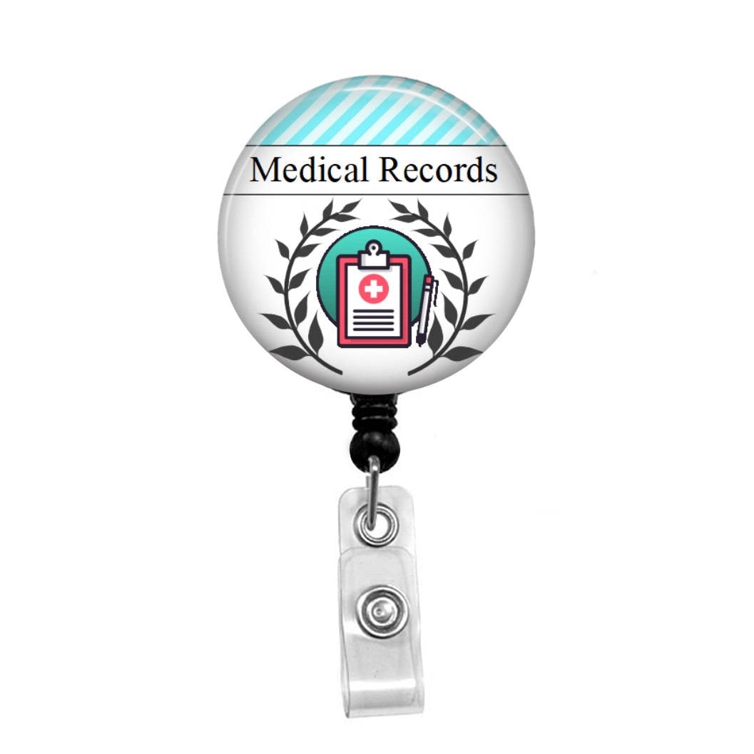 Medical Records Retractable Badge Holder ID Badge Reel Etsy