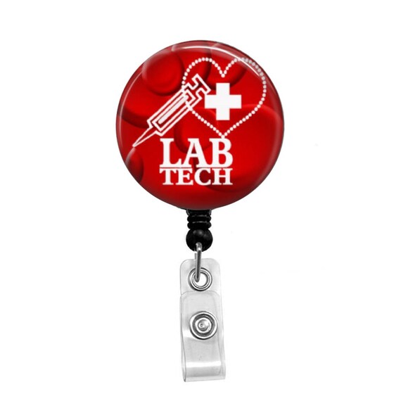 Lab Tech Retractable Badge Holder ID Badge Reel Lanyards