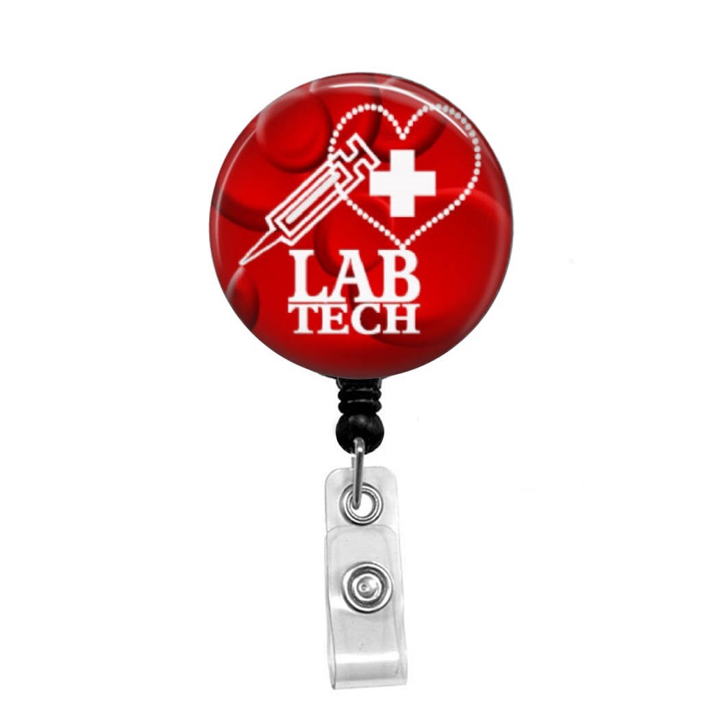 Lab Tech Retractable Badge Holder ID Badge Reel Lanyards