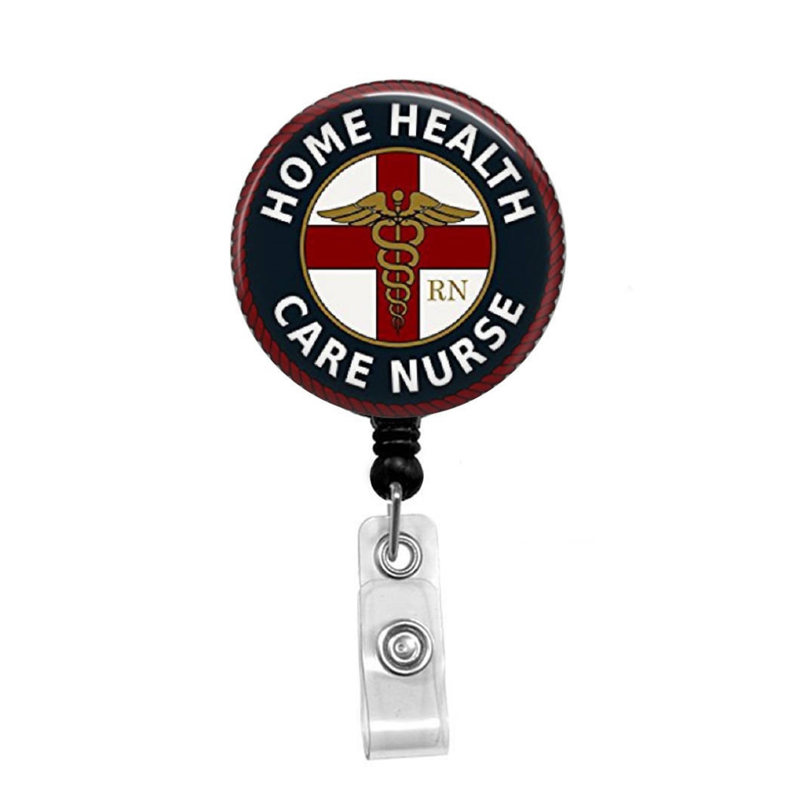 Home Health Care Nurse Retractable Badge Holder Badge Reel Etsy