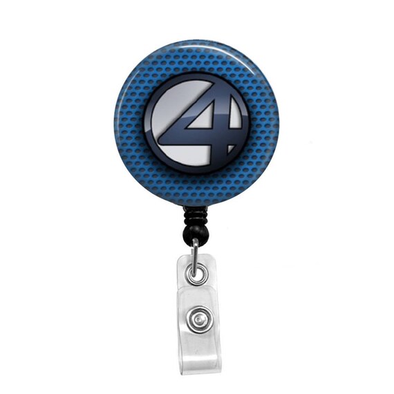 1x Fantastic Four Superhero Retractable Medical ID Badge Reel Holder Design Clip