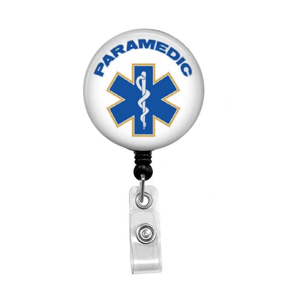 Paramedic Badge Reel Retractable ID Badge Holder