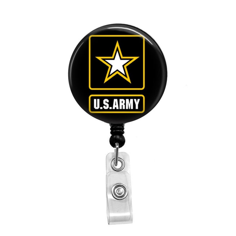 US Army Star Retractable Badge Holder Badge Reel Etsy