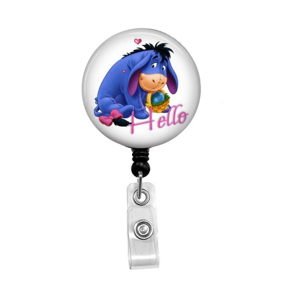 Retractable Badge Reel Name ID Pull Clip Holder Lanyard Eeyore Winnie the Pooh