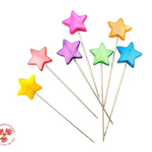 Alfileres de costura con forma de estrella en forma de concha de pastel / Alfileres decorativos hechos a mano / Lindo alfiler para acolchado, alfiler para álbumes de recortes, alfiler de mapa, encaje / regalo, alfiletero de Halloween