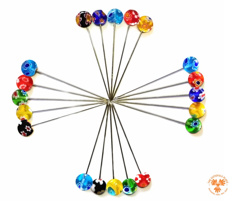 Decorative Straight Pins with Glass Beads in Traditional Etsy