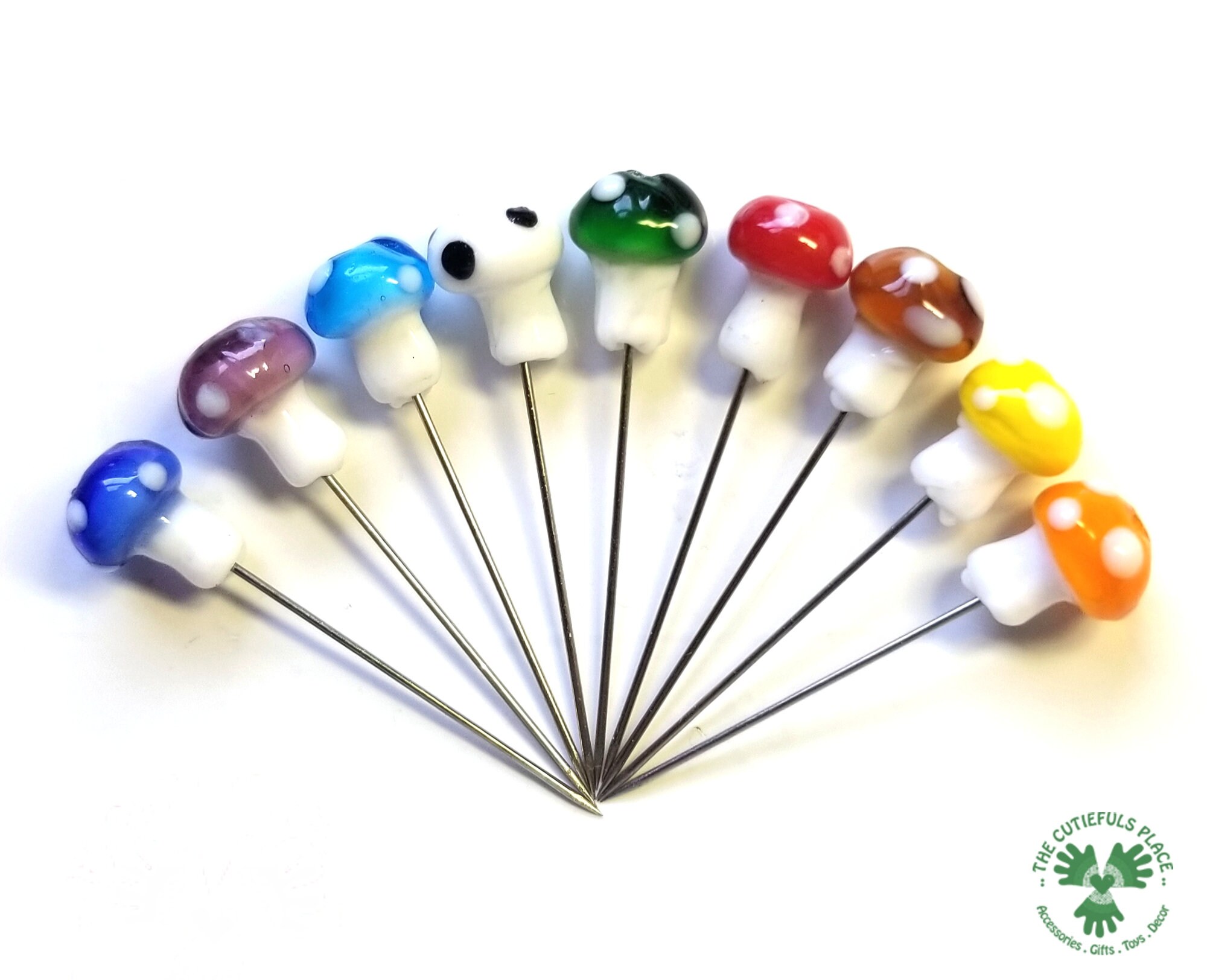 Glass Mushroom Decorative Straight Pins sewing pins and Etsy