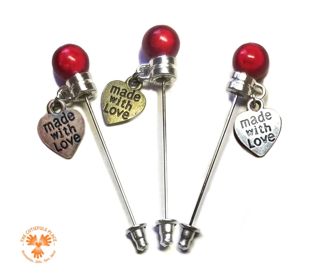 Made With Love Decorative Straight Pins Label for Your Handmade Gifts