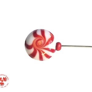 Glass Peppermint Candy Long Pins: Stitch Counting, Stitch Marking. Christmas Pins. Gift for Quilter. Pincushion Pals. Embroidery Fancy Pins