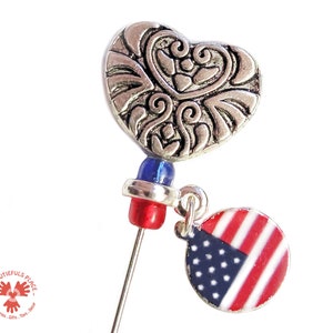 Americana Decorative Pins, Patriotic Pins: great way to celebrate the 4th of July on your Pincushion, Lapel, Shawl | Fancy Pins, Sewing Pins