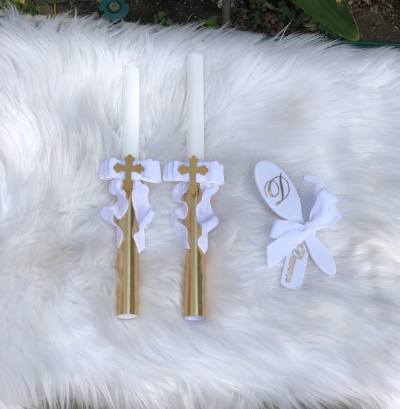 Customized Christening/baptism Taper Candle Etsy