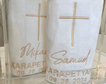 Toalla de mano de felpa para bautizo o bautismo armenio