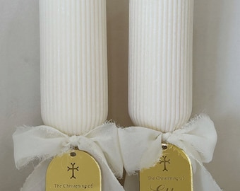 Juego de 2 velas para bautizo o bautismo romano