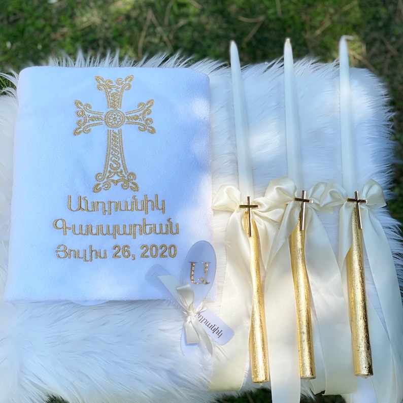 Customized Christening/ Baptism Taper Candle Etsy