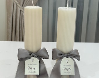 Juego de 2 velas romanas para bautizo