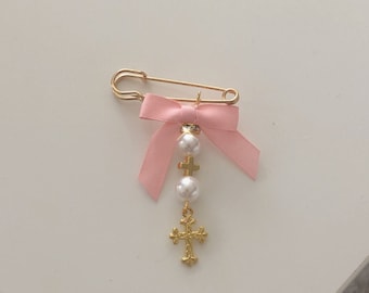 tirika-wMartyrika para niñas-Bautismo ortodoxo-alfileres de maritness cruzados de oro-martyrika de pasador de seguridad