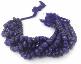 9.5 inch Lapis Rondelle Beads,Lapis Lazuli Faceted Rondelle Beads,Lapis Rondelles,Lapis Lazuli Beads,Gemstone craft & supplies,Lapis,8-10 MM