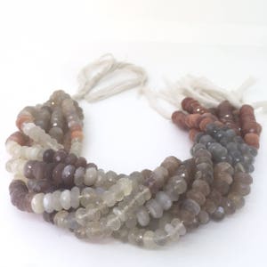 10.5 inch Multi Moonstone Faceted Rondelle Beads,Moonstone Beads, Faceted Moonstone, Rondelle Moonstone Beads, Multi Moonstone Beads, 8X5 MM