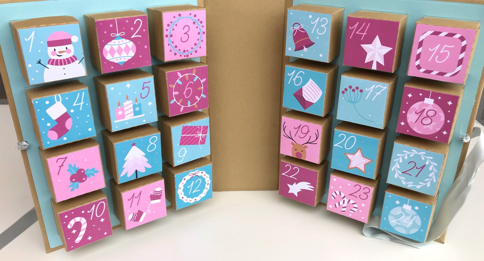 Advent Calendar Book With Boxes Etsy