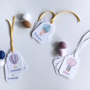 Set 10 Bigliettini per Bomboniere "Mongolfiere Pastello"