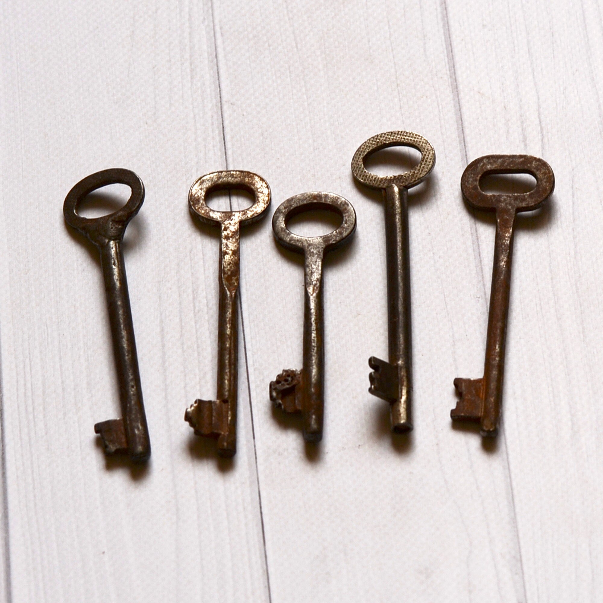 Old Rusty Metal Keys Large Skeleton Key Soviet Door Keys, Set of 5