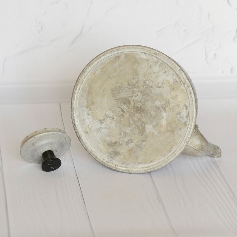Antique toy kettle Old kids kitchen toy Small rare aluminium teapot Retro child tea kettle Soviet metal toy Vintage decorative kitchenware