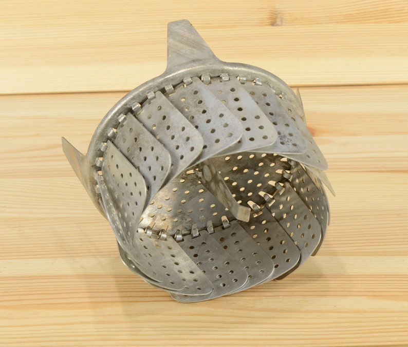 Cooking Folding Steamer Soviet Aluminium Colander Primitive Cookware Strainer ussr Kitchen Gadget Perforated Decor Vintage Steamer Gadget