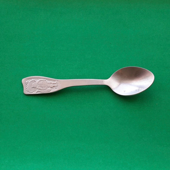 Retro Baby Spoon Cat Fairytale Kids Spoon Old Antique Metal Etsy